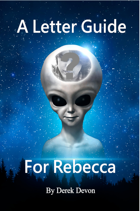 A Letter Guide For Rebecca Book Cover featuring an alien with a glowing head